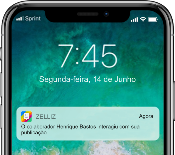interação redesocial push